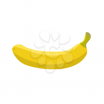 Banana isolated. Ripe yellow fruit on white background
