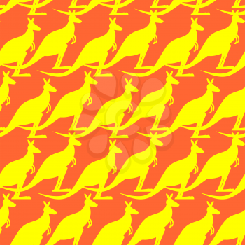 Kangaroo seamless pattern. Australian wallaby ornament. Texture of fabric for baby. Austra background
