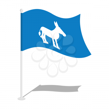 Democrat Donkey Flag. National flag of presidential election in America. State symbol of United States political party
