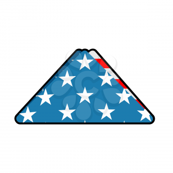Folded US flag symbol of mourning. National symbol of United States of sorrow. American banner

