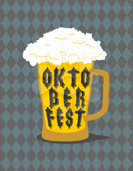 Oktoberfest Mug Beer typography. Alcohol for national holiday in Germany
