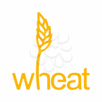 Wheat lettering. Ear of rye and letters. Agricultural emblem
