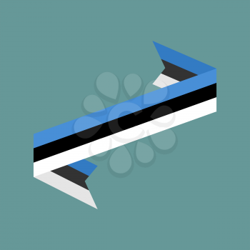 Estonia flag ribbon isolated. Estonian tape banner. National symbol of countrys public
