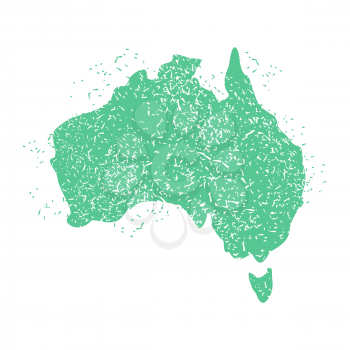 Australia Map grunge style. Australian land territory. Spray and brush strokes. State patriotic sign

