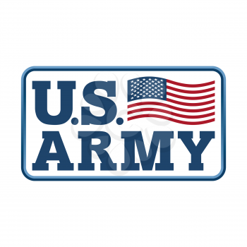 US Army emblem. Flag of America. Armed forces of United States sign

