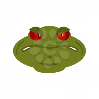 Frog angry emoji. toad Avatar evil amphibious. Emotion Reptile Face