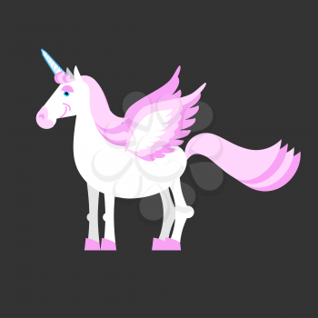 Unicorn isolated. Mythical horse with horns and wings. Fantasy beast
