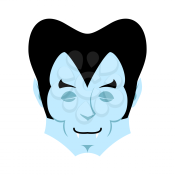 Dracula sleeps Emoji. Vampire dream emotion face isolated
