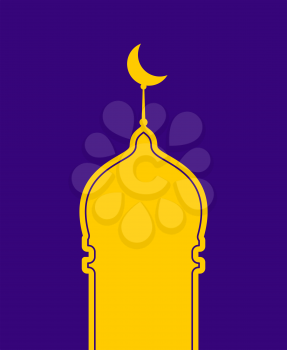 Mosque isolated. Arab madrasah. Illustration for Eid Mubarak. Ramadan islam holiday

