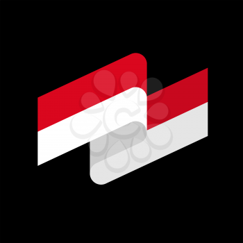 Indonesia flag ribbon isolated. Indonesian tape banner. state symbol
