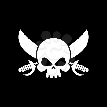 Pirate flag skull. Black Banner filibuster. Head skeleton pirates banner
