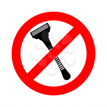 Stop razor. It is forbidden to shave. Razor ban road sign
