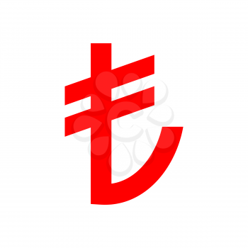 Turkish lira sign. Financial Currency Symbols Turkey.
