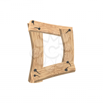 letter D wood board font. plank and nails alphabet. Lettering of boards. Country chipboard ABC