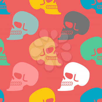 Skull seamless pattern. texture skeleton head. Skulls ornament. bone background
