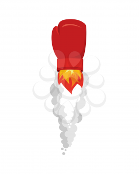 boxing glove rocket. Sport Air bomb. Fighting rocket . flaming punch. Military bomb
