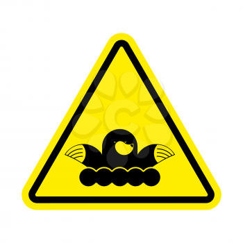 Attention mole. Warning shrew. Yellow prohibitory sign. Pest Farm
