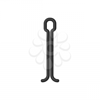 Cotter pin is isolated metal. for fastening lightly loaded parts. Vector illustration
