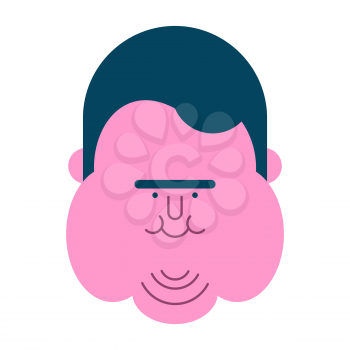 Fat guy face. Glutton Thick man head. fatso vector illustration