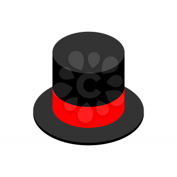 Hat cylinder isometric style isolated. Cap aristocrat. Vector illustration
