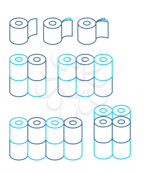 Toilet paper rol set icon. collection Symbol for packing. Vector illustration

