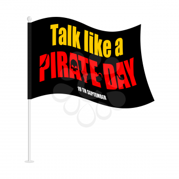 International Talk Like A Pirate Day. piratical black flag. filibuster Banner
