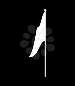 White flag isolated. symbol of defeat. Vector illustration
