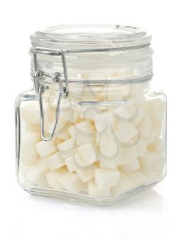sugar cubes isolated on white background