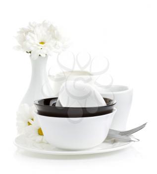 ceramic dishes isolated on white background