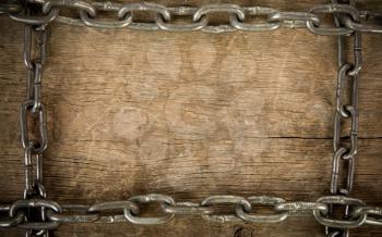 wood texture and metal chain