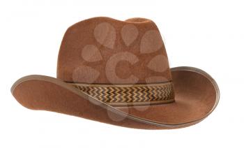 brown cowboy hat isolated on white background