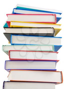 pile of new books isolated on white background