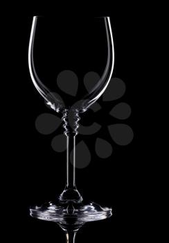 glass wine isolated on black background