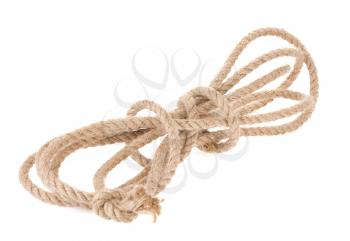 ship rope with knot isolated on white background