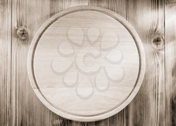 pizza cutting board on wooden background