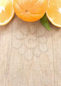 fresh fruits orange  on wood board background