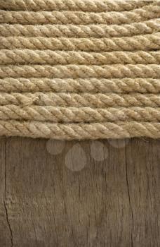 ship ropes on wood background texture