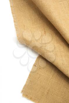 burlap hessian sacking isolated on white background