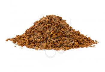 coffee grounds isolated on white background