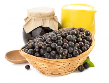 black currants on white background