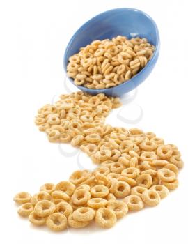 corn flakes rings isolated on white background