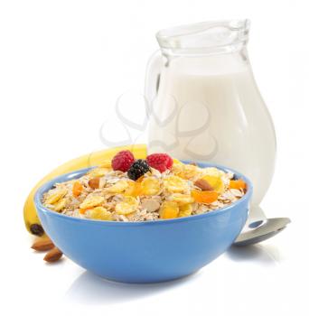 muesli cereals isolated on white background