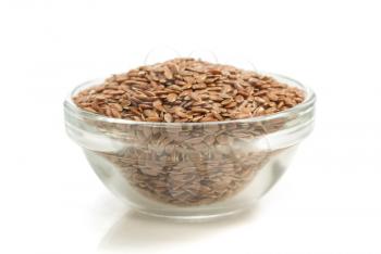 flax seeds isolated on white background