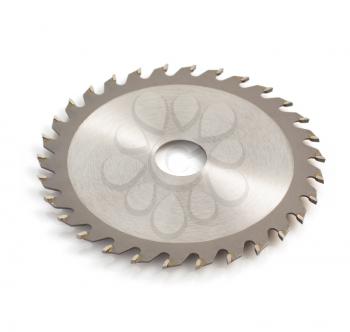 circular saw blade isolated on white background
