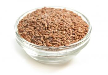 flax seeds isolated on white background