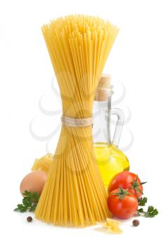bunch of spaghetti isolated on white background