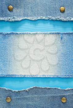 blue jeans texture on wooden background