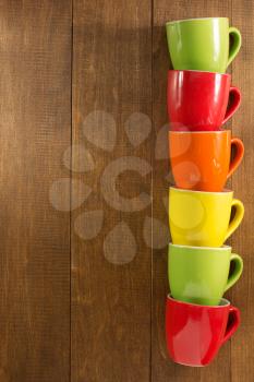 empty ceramic cup on wooden background