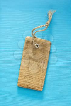 price tag label on wooden background