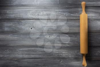 rolling pin on wooden background